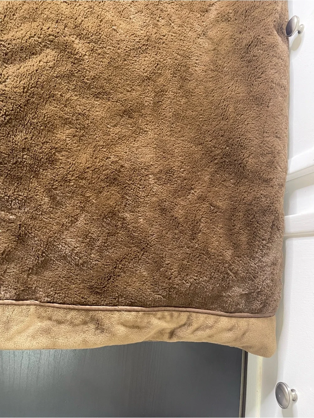 Restoration Hardware Chocolate Brown Plush Fleece 45